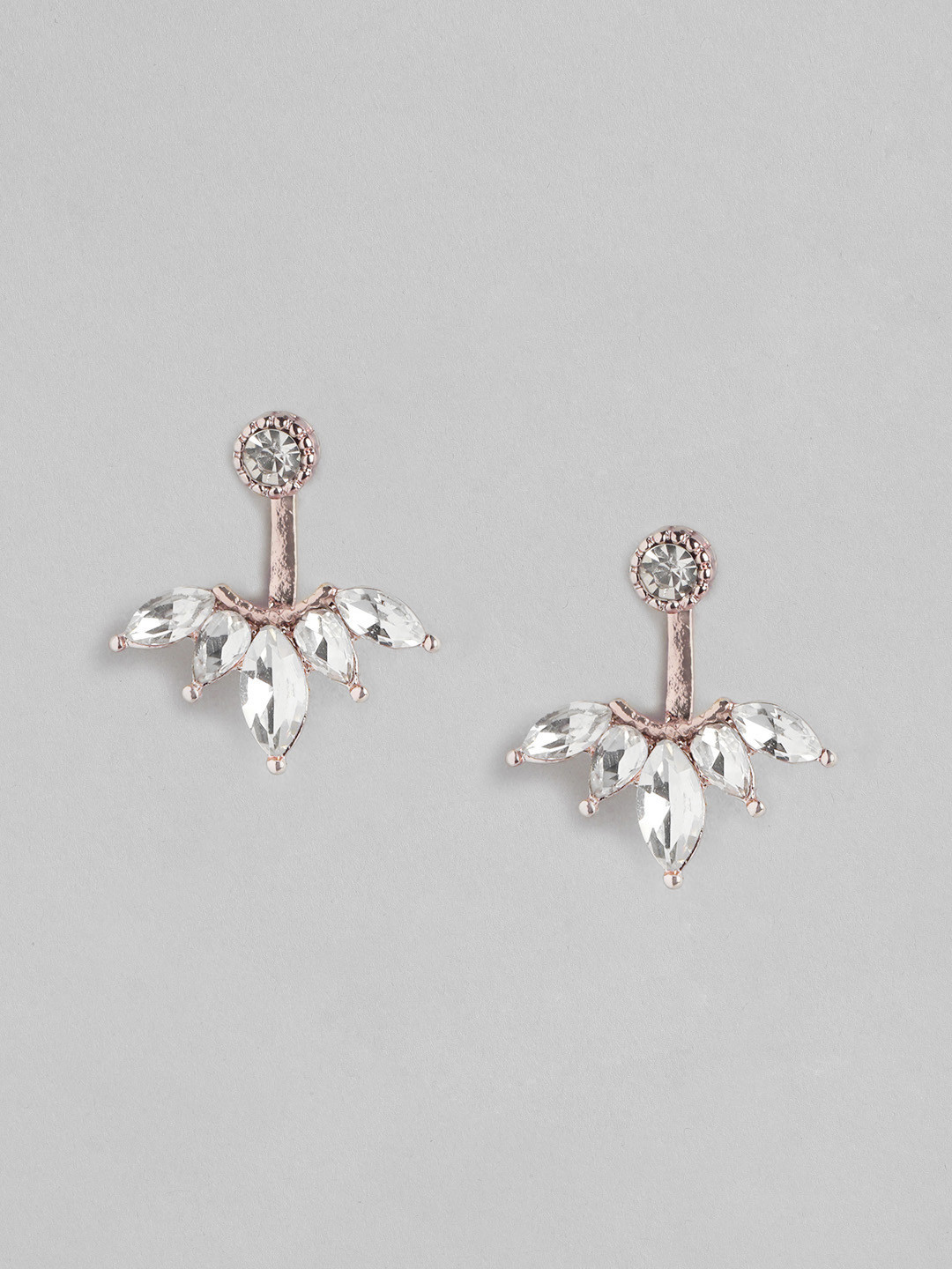 

Forever New Connor Crystal Front Back Rose Gold-Plated Floral Studs