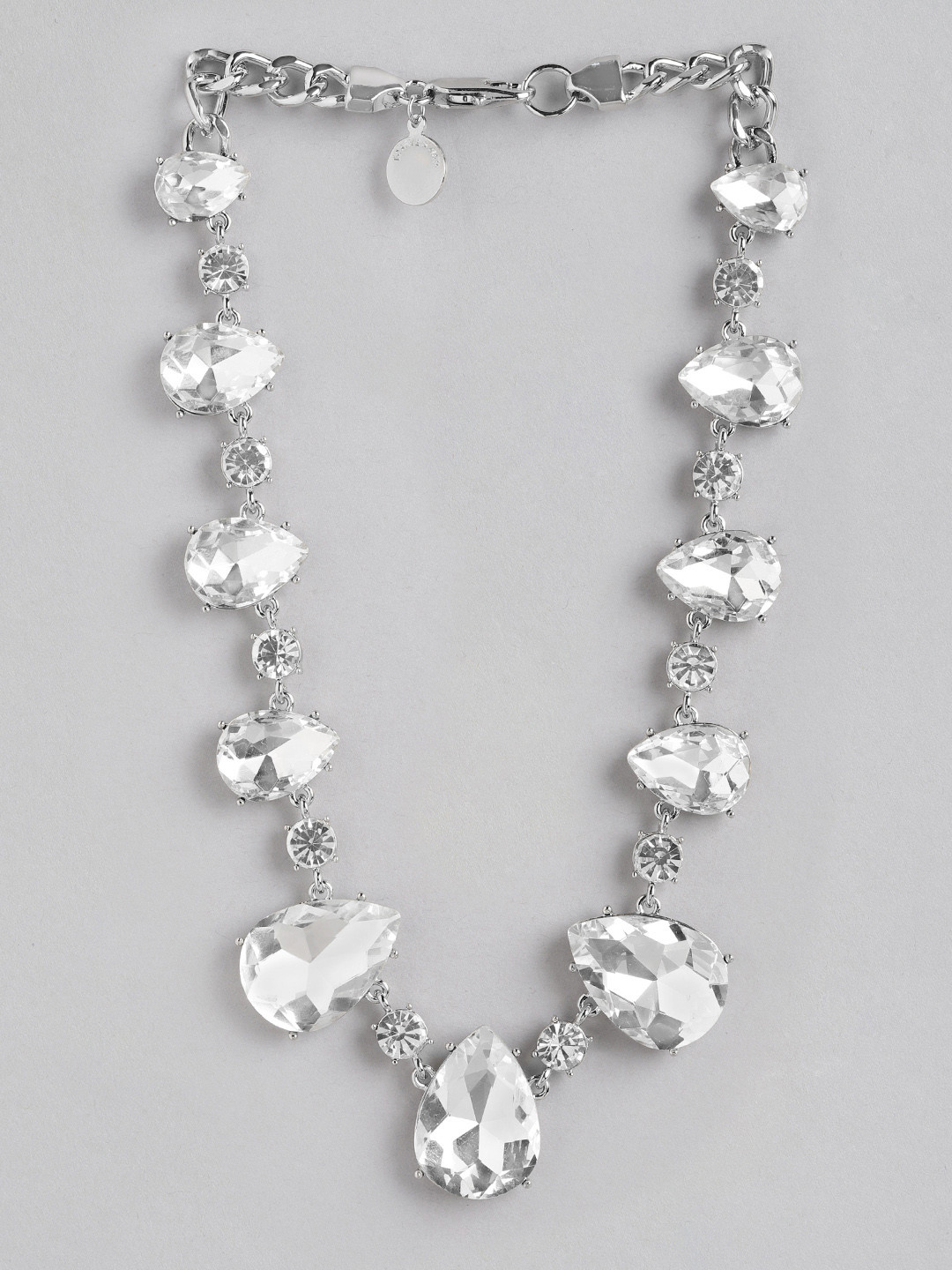 

Forever New Women Silver-Plated Teardrop Shaped Necklace