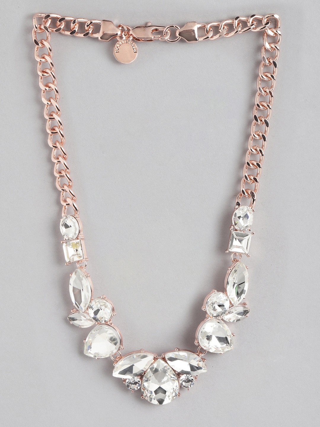 

Forever New Women Crystal Studded Rose Gold-Plated Necklace