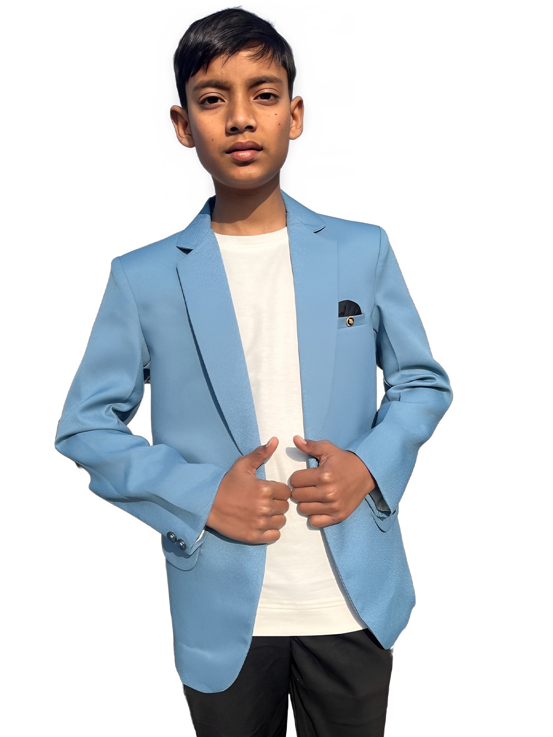 

BAESD Boys Notched Lapel Collar Single-Breasted Blazers, Blue