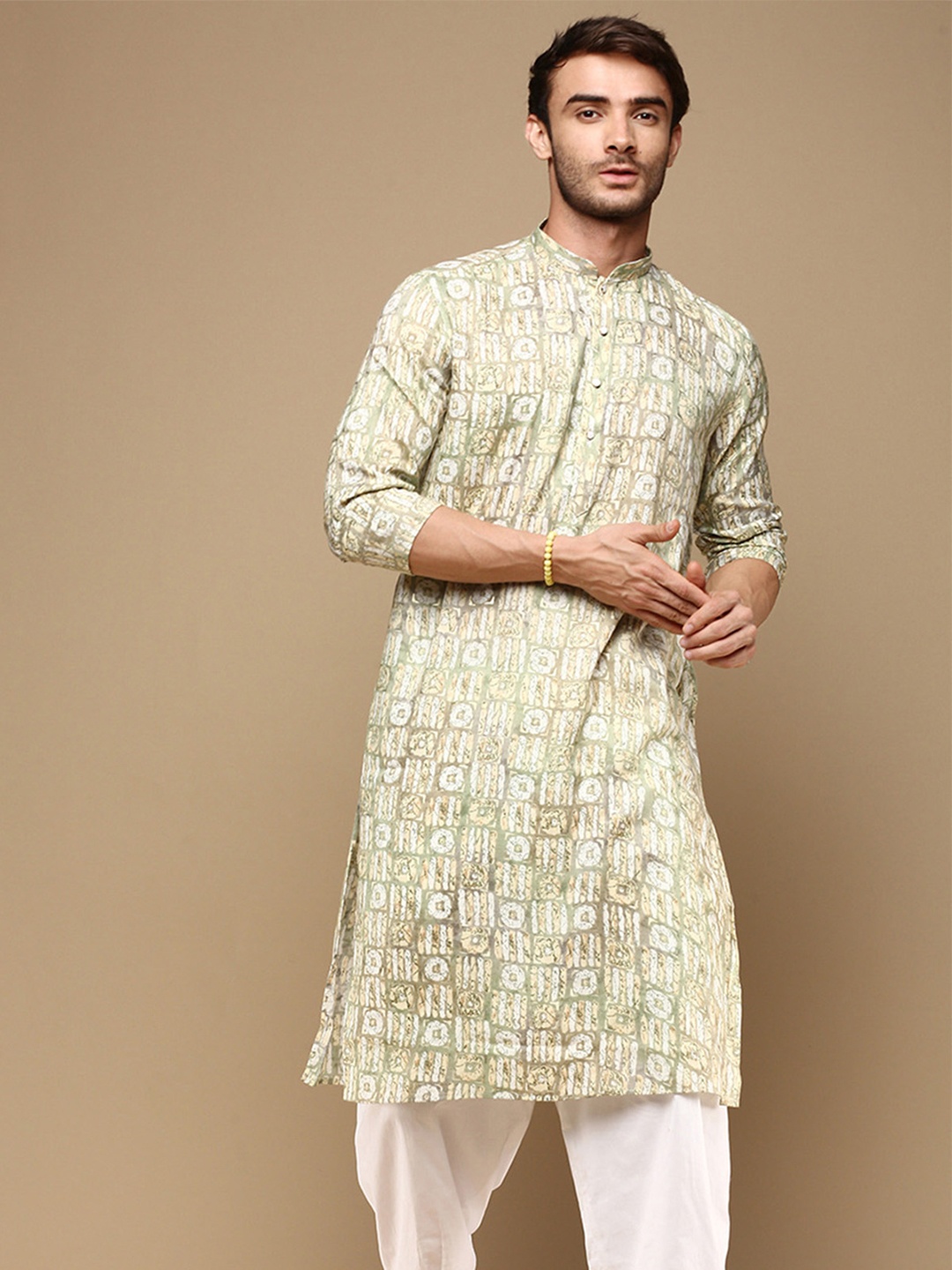 

Sanwara Ethnic Motifs Printed Kurta, Green