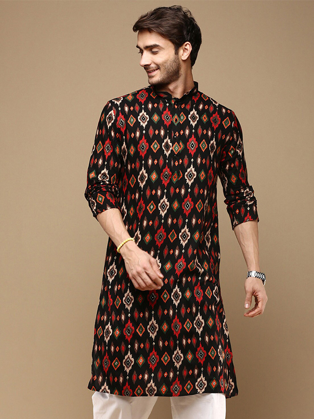 

Sanwara Ethnic Motifs Printed Kurta, Black