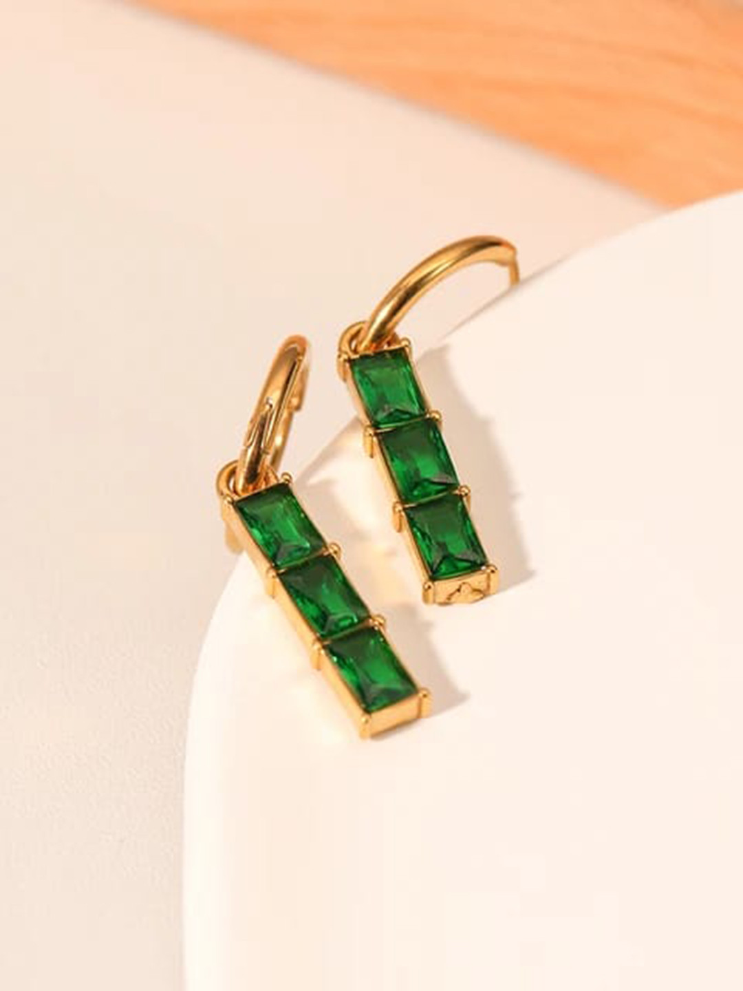 

KRYSTALZ Gold-Plated Teardrop Shaped Drop Earrings