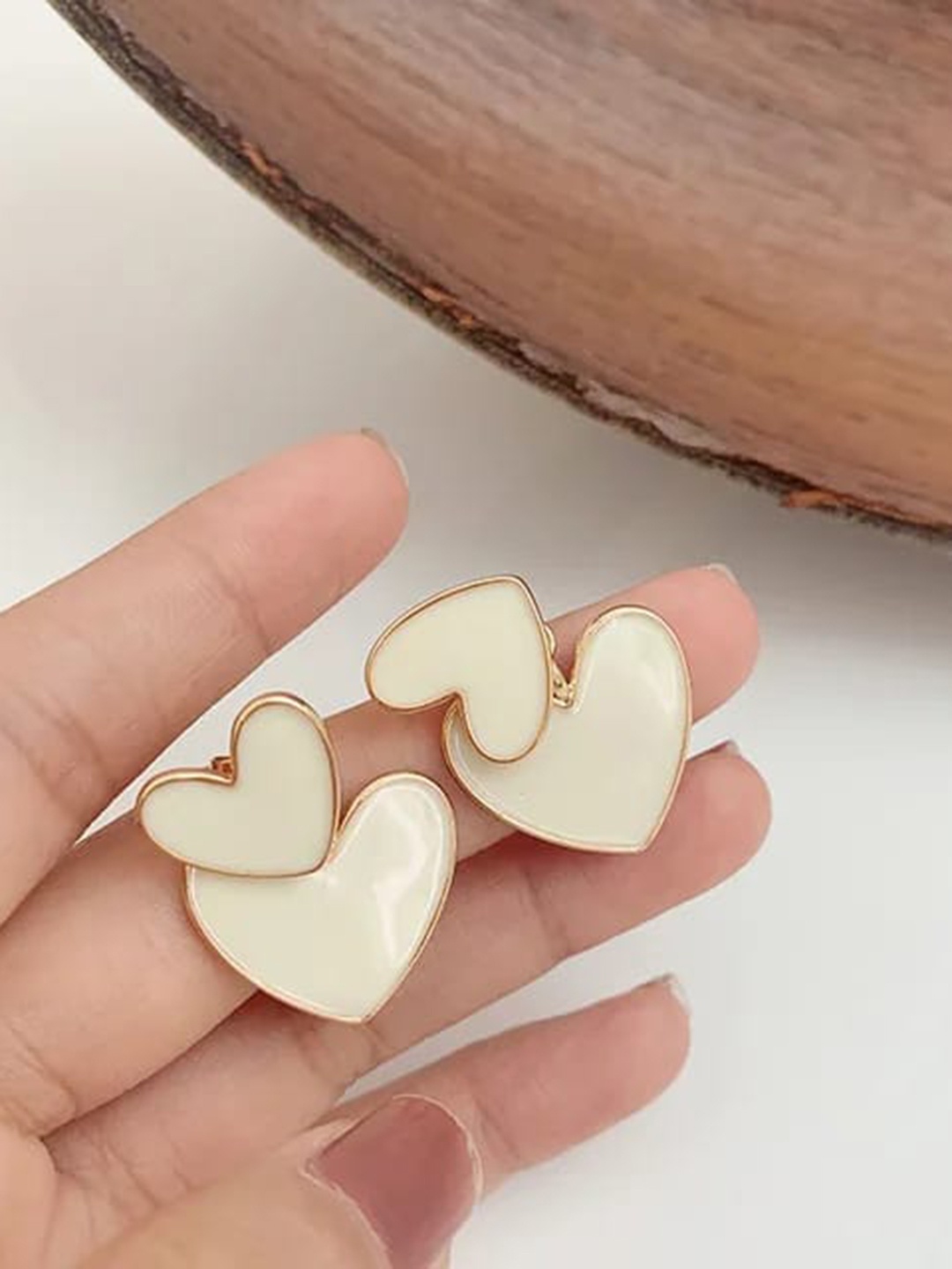 

KRYSTALZ Gold-Plated Heart Shaped Drop Earrings