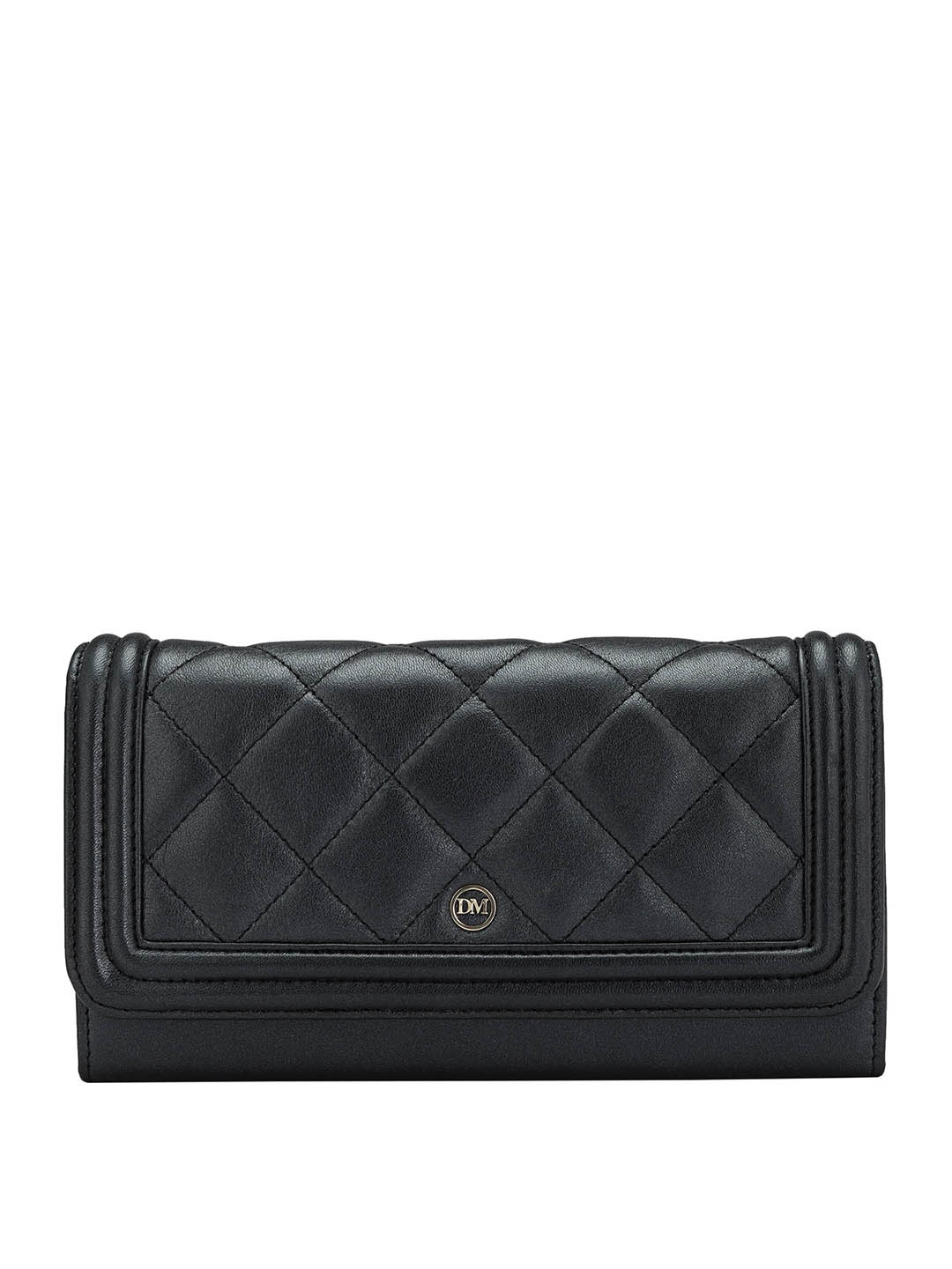 

Da Milano Women Textured Leather Money Clip, Black