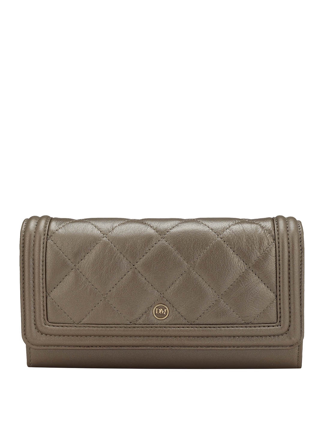 

Da Milano Women Textured Leather Money Clip, Brown
