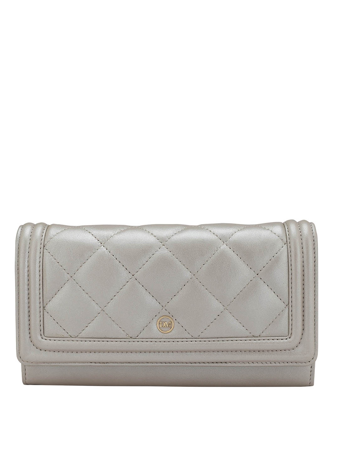 

Da Milano Women Textured Leather Money Clip, Grey