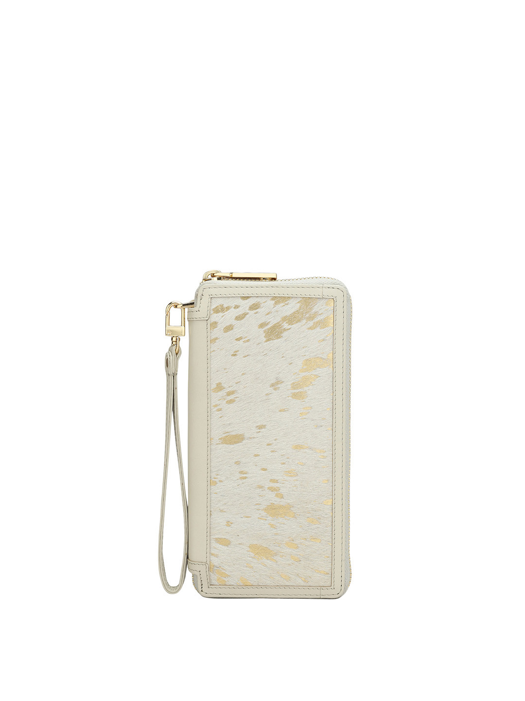 

Da Milano Abstract Printed Leather Zip Around Wallet, White