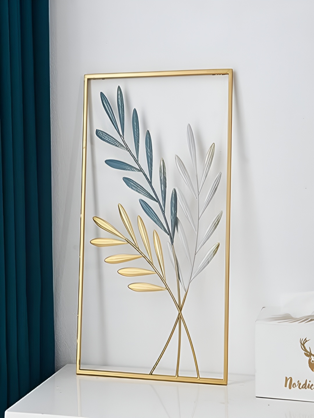 

Art House Blue Zinco Leave Frame Metal Wall Decor