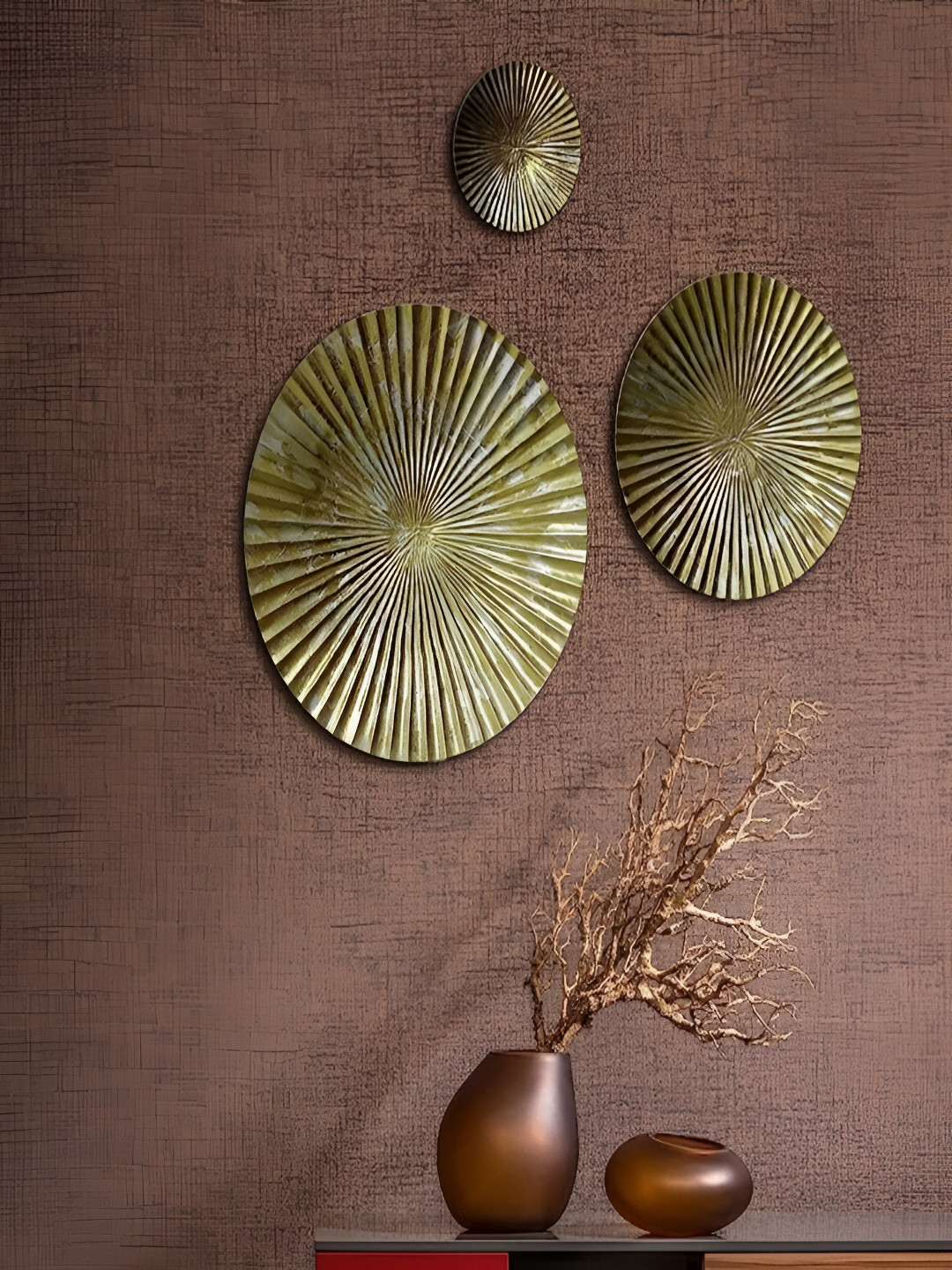 

Art House 3 Pcs Moon Plates Metal Wall Decor, Gold