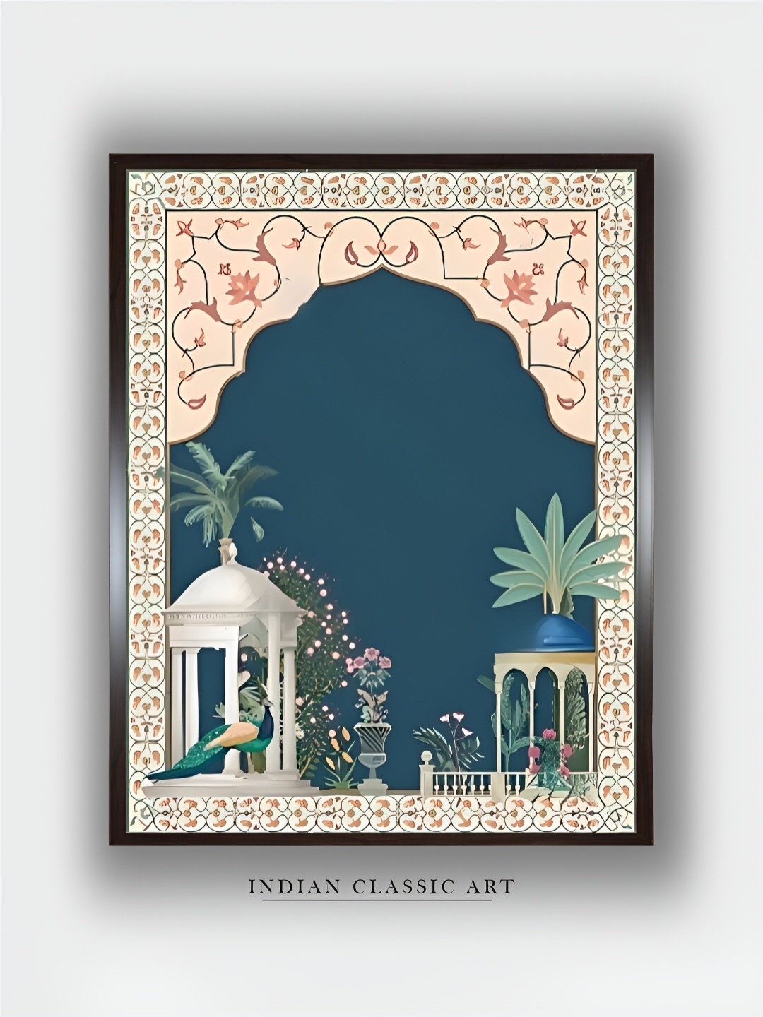 

INDIAN CLASSIC ART Blue & Green Canvas Abstract Wall Art