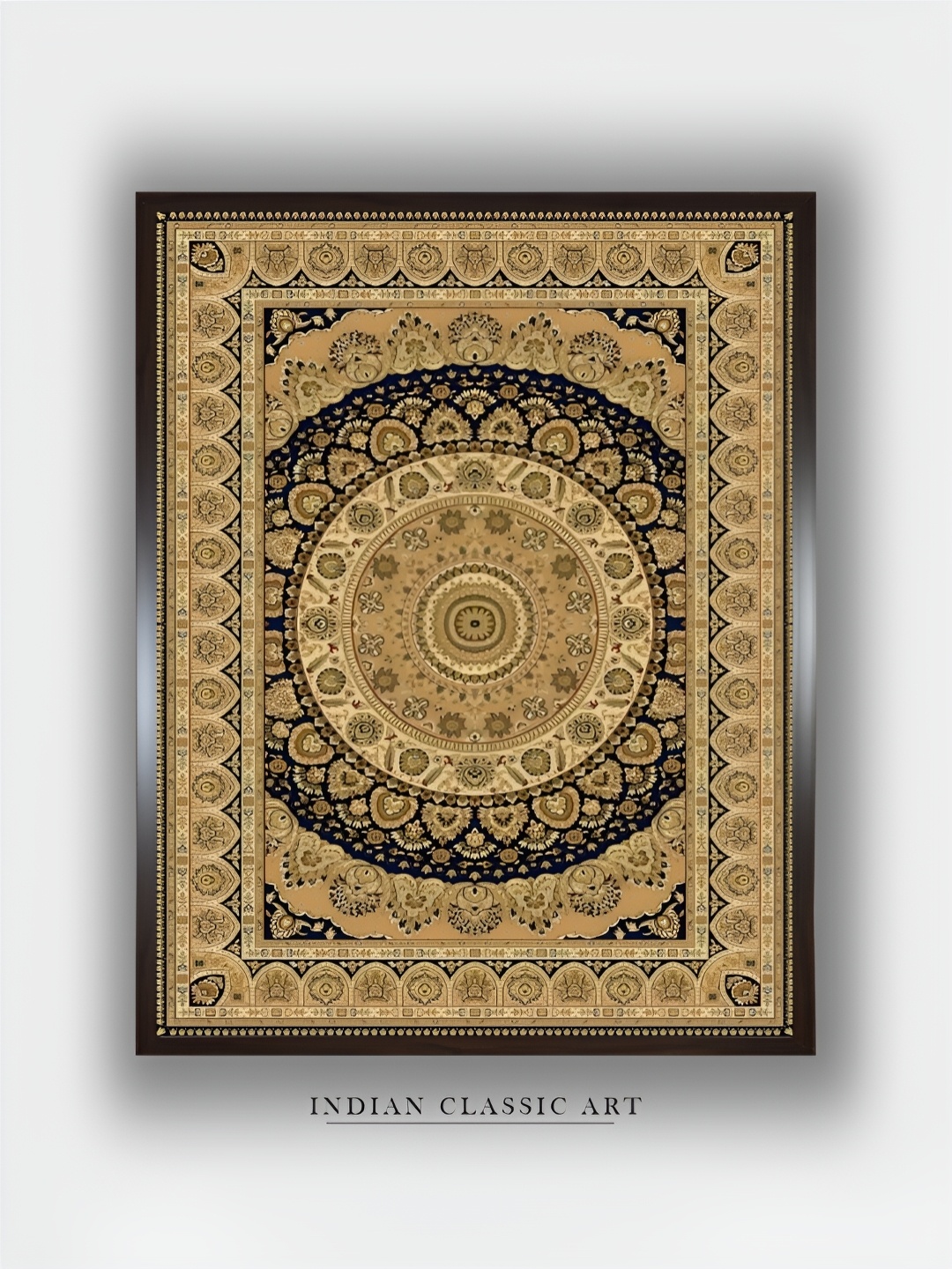 

INDIAN CLASSIC ART Beige & Black Canvas Wall Art
