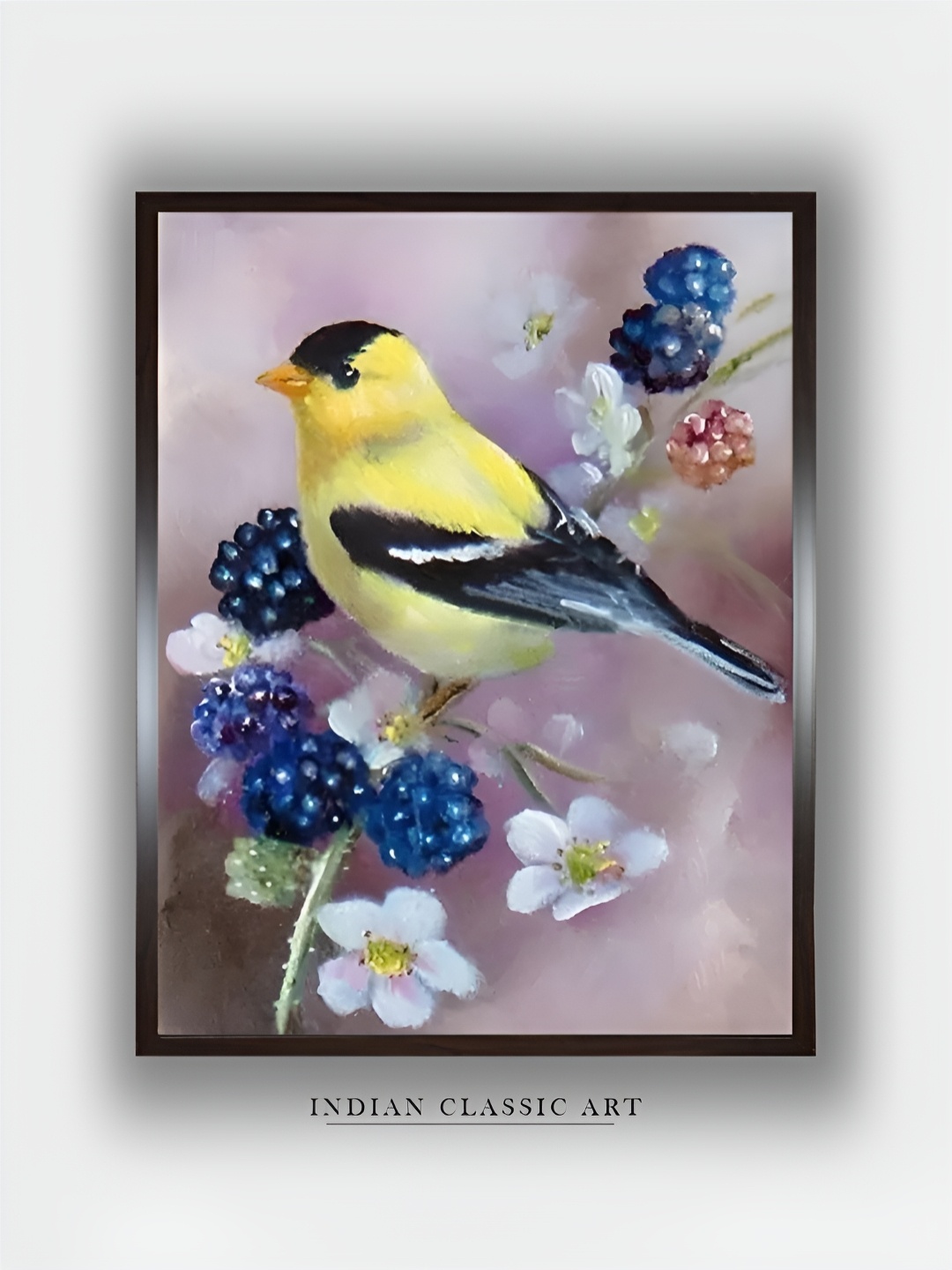 

INDIAN CLASSIC ART Lavender & Yellow Wooden Birds and Animals Wall Art