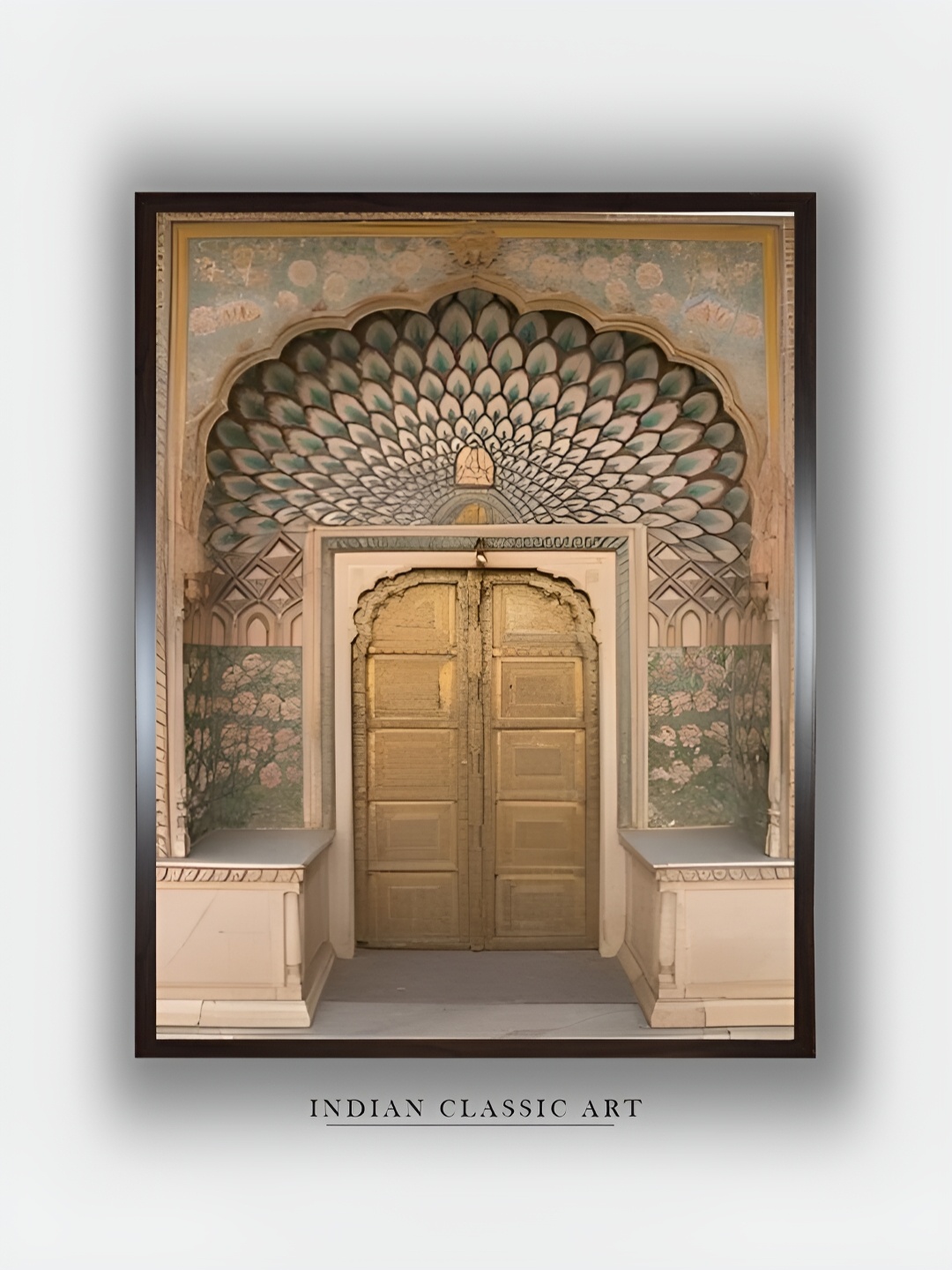 

INDIAN CLASSIC ART Peach & Brown Canvas Abstract Wall Art