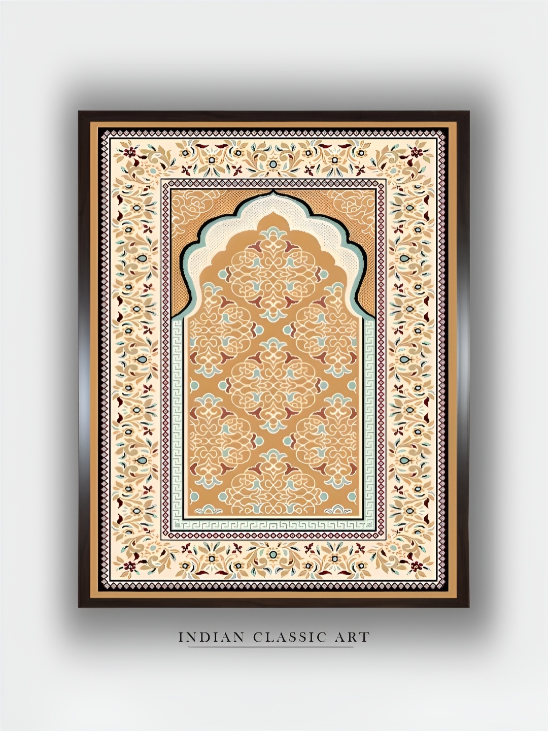 

INDIAN CLASSIC ART Cream & Blue Canvas Abstract Wall Art