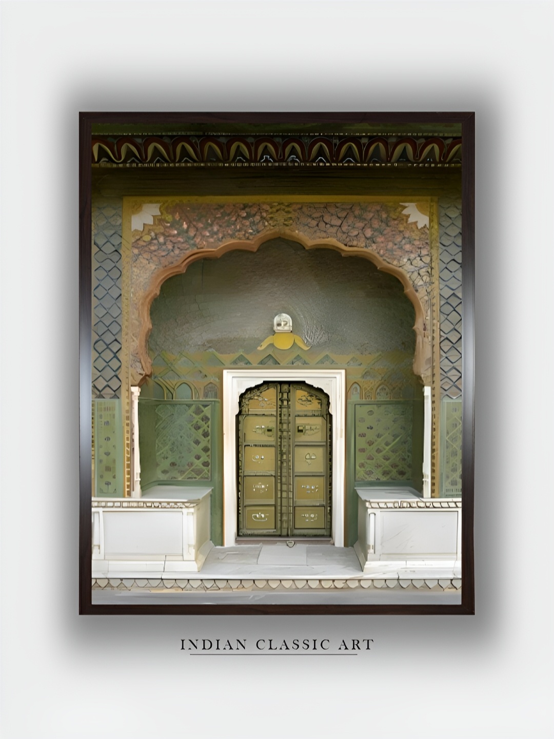 

INDIAN CLASSIC ART Grey & White Canvas Paintings Wall Art