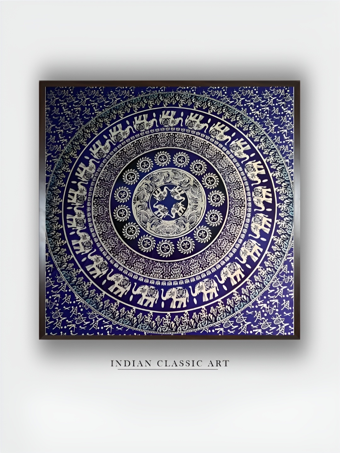 

INDIAN CLASSIC ART Blue & White Wooden Wall Art