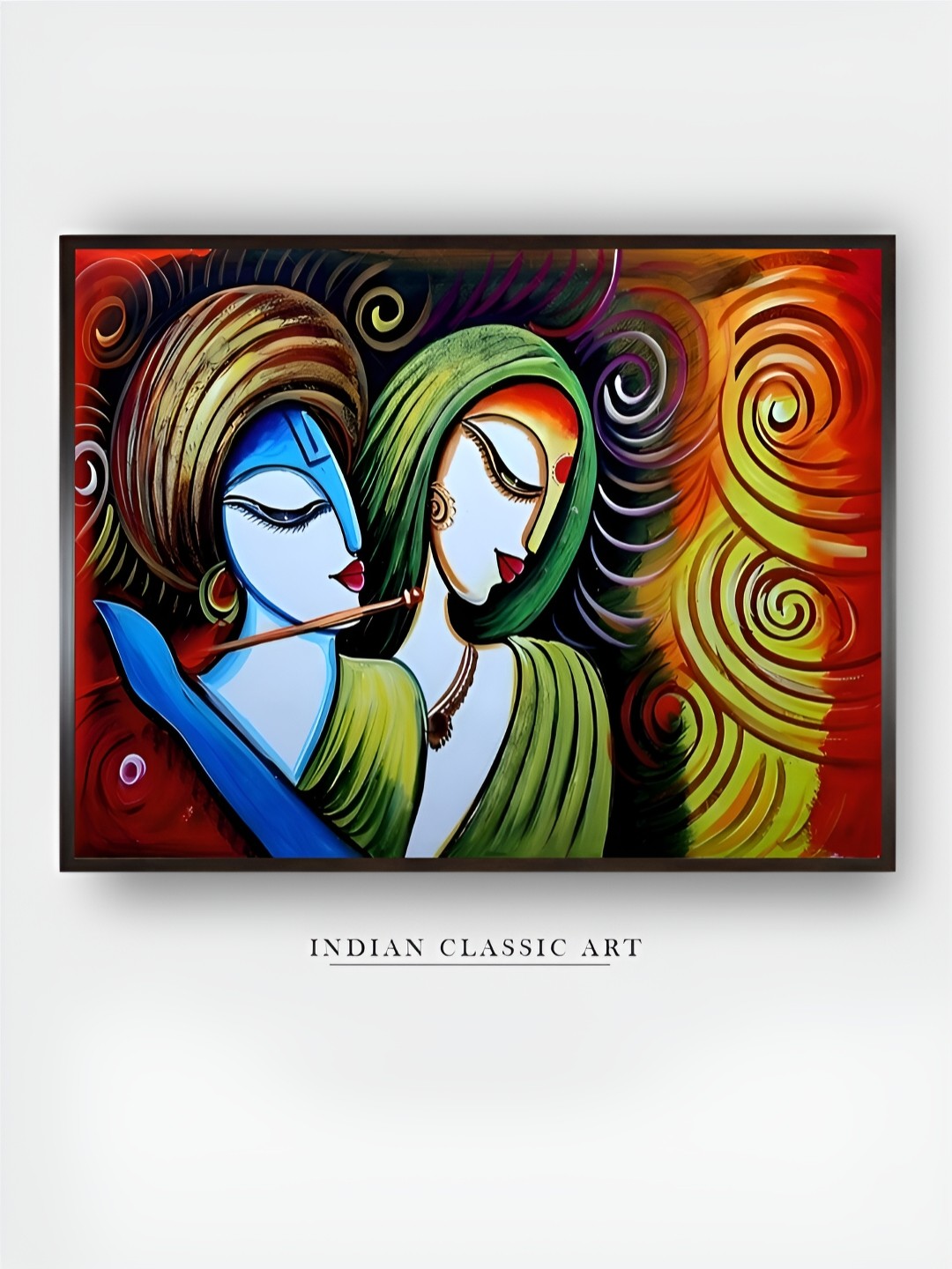 

INDIAN CLASSIC ART Black & Green Wooden Paintings Wall Art