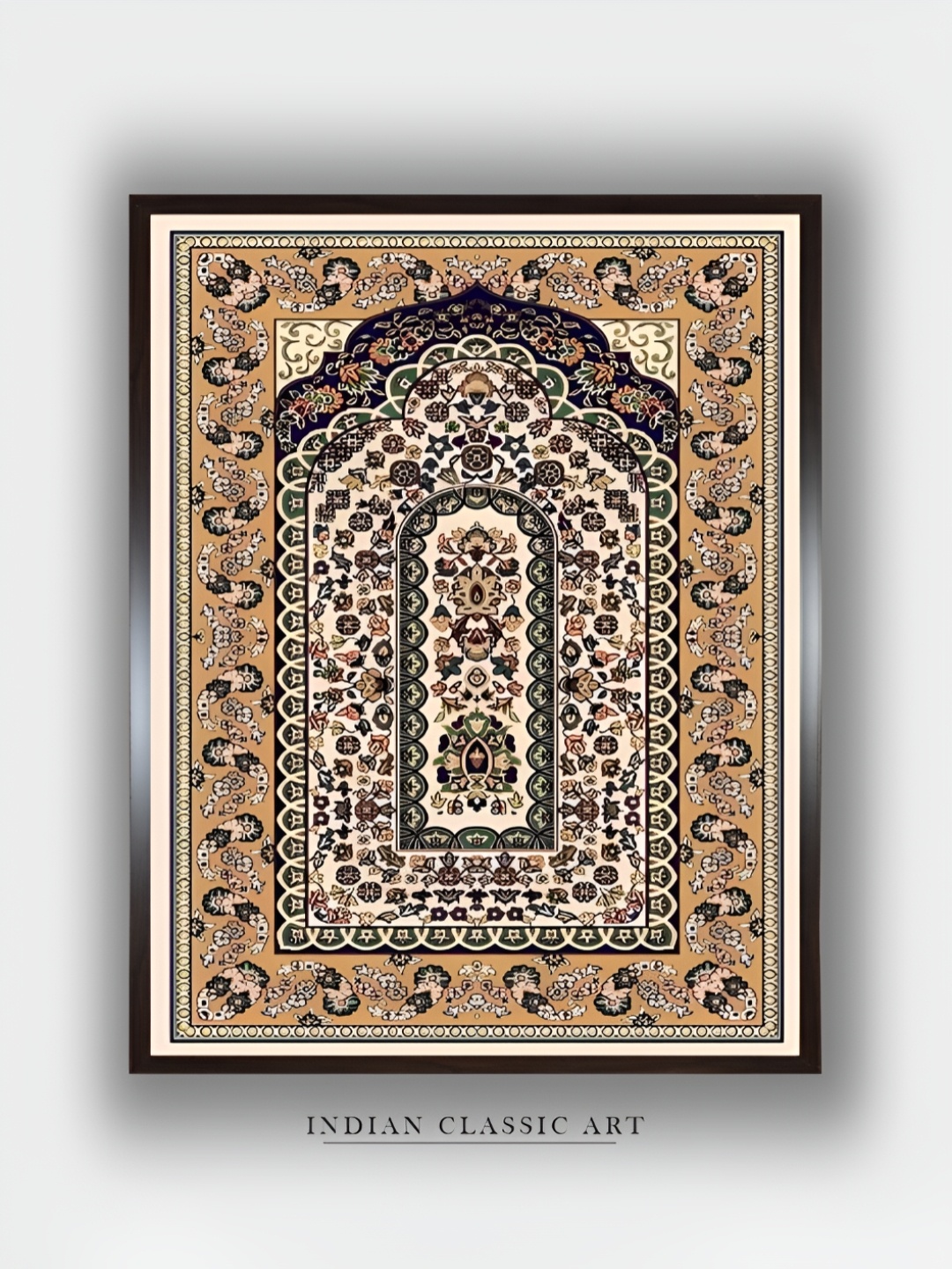 

INDIAN CLASSIC ART Beige & Brown Canvas Abstract Wall Art