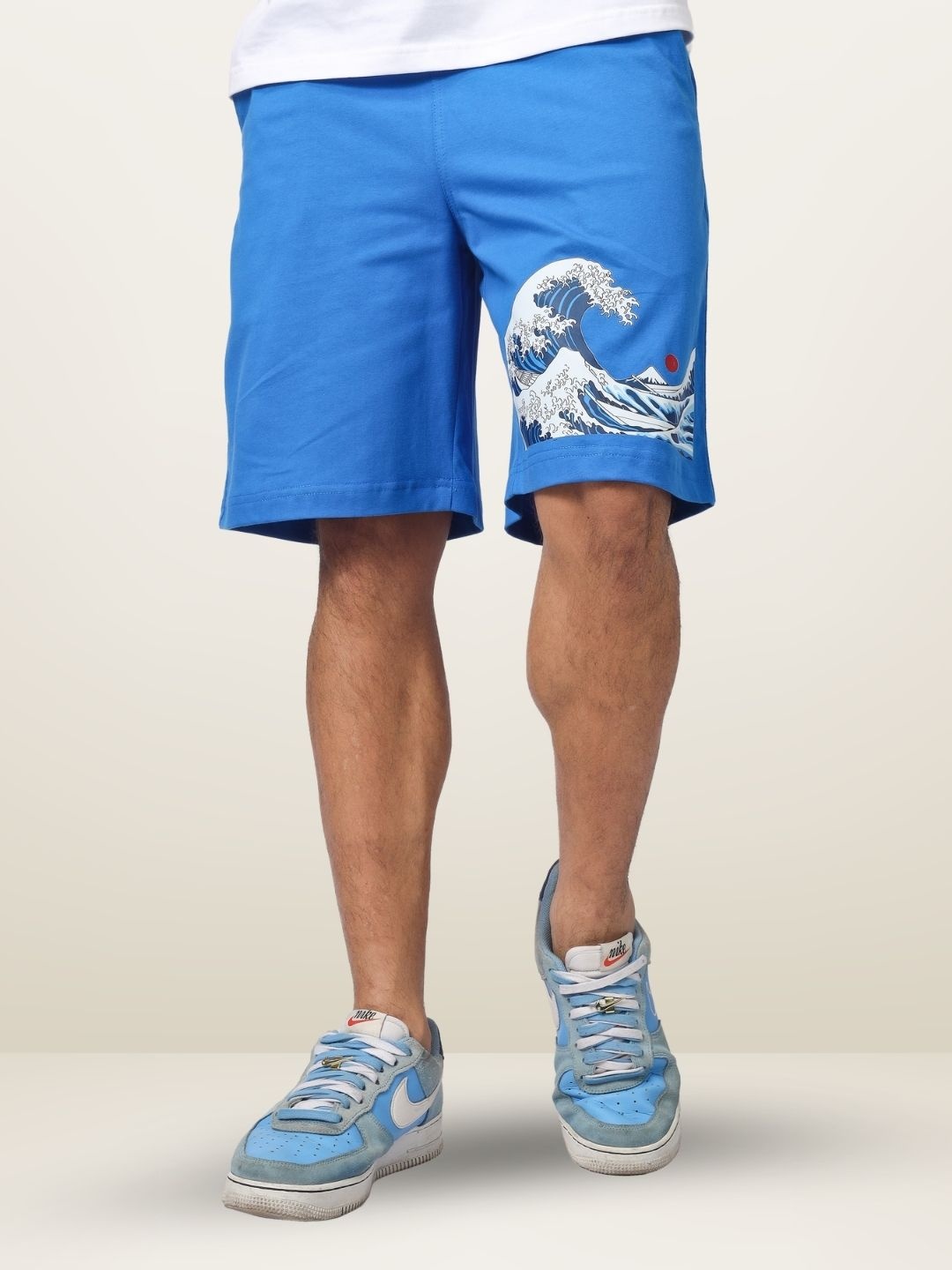 

WEARDUDS Men Graphic Printed Pure Cotton Shorts, Blue