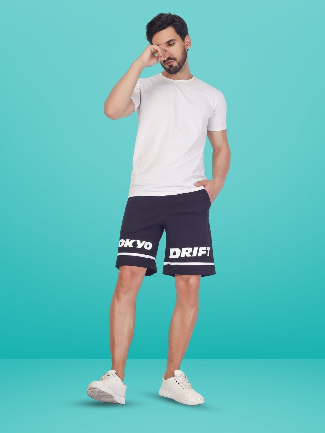 

WEARDUDS Men Typography Printed Pure Cotton Shorts, Black