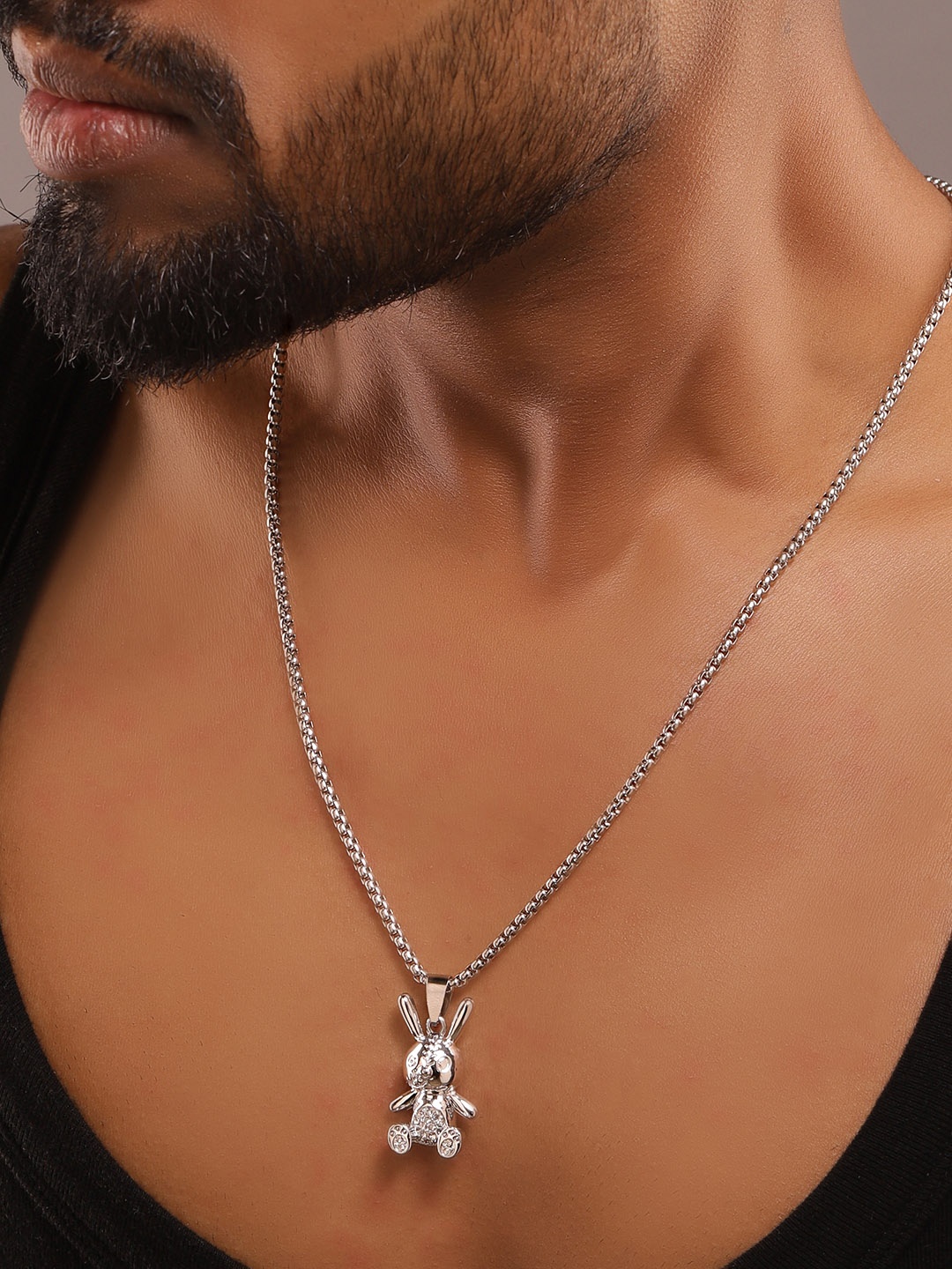 

Roadster Men Silver-Plated Pendant With Chain