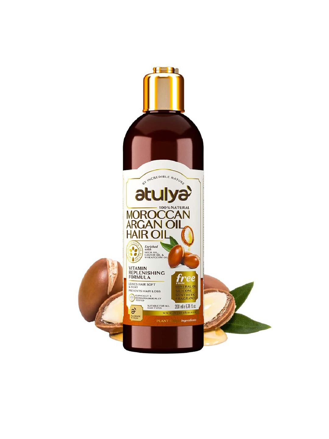 

Atulya Morrocan Argan Oil Hair Oil To Prevent Hair Loss - 200ml, Brown