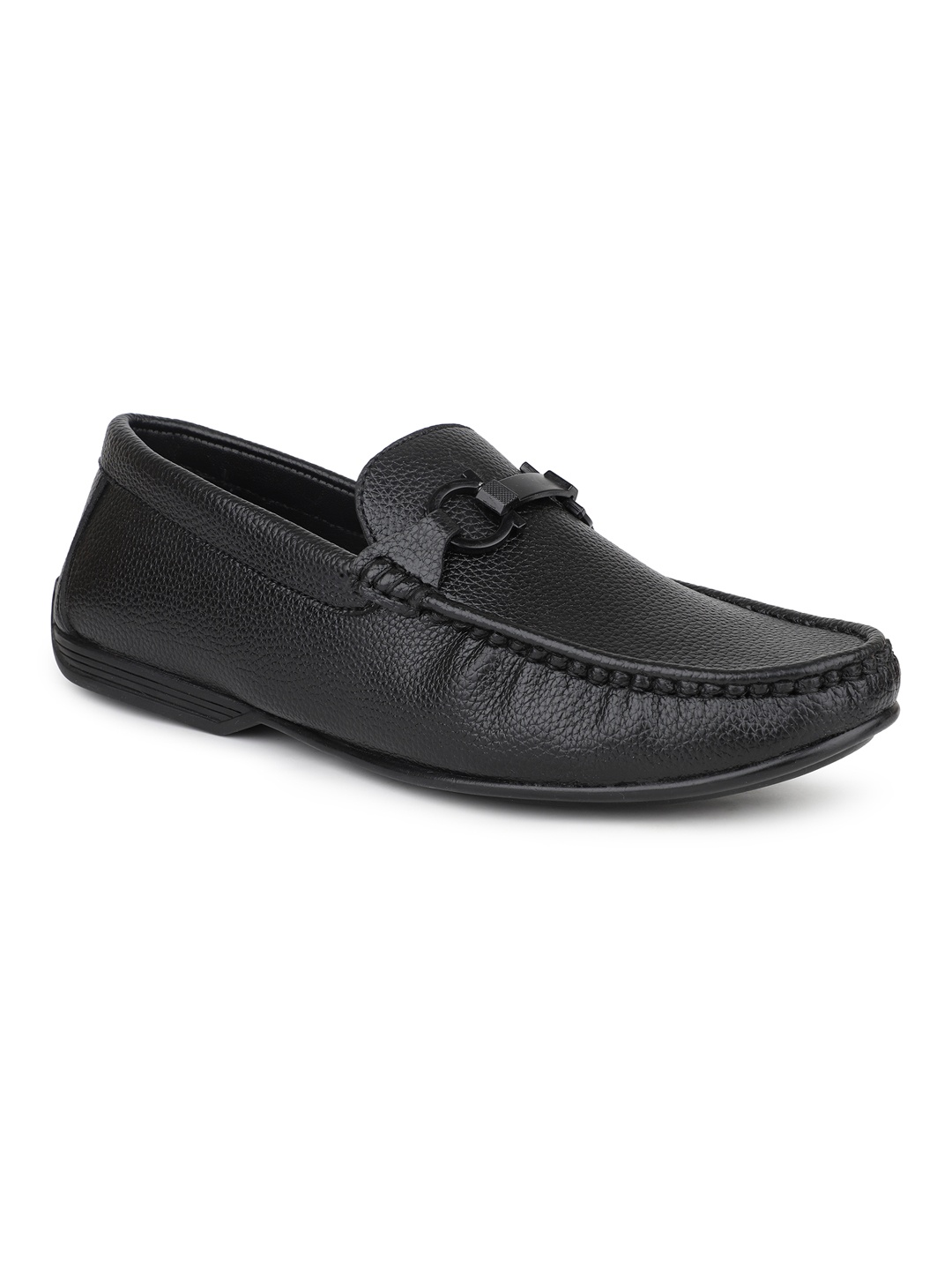 

PRIVO by Inc.5 Men Textured Leather Loafers, Black