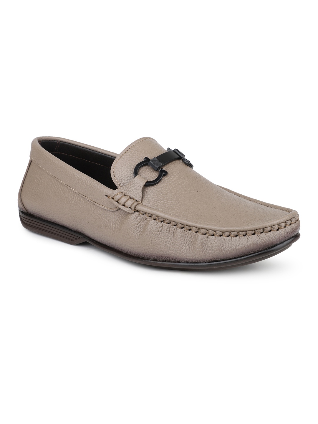 

PRIVO by Inc.5 Men Textured Leather Loafers, Beige