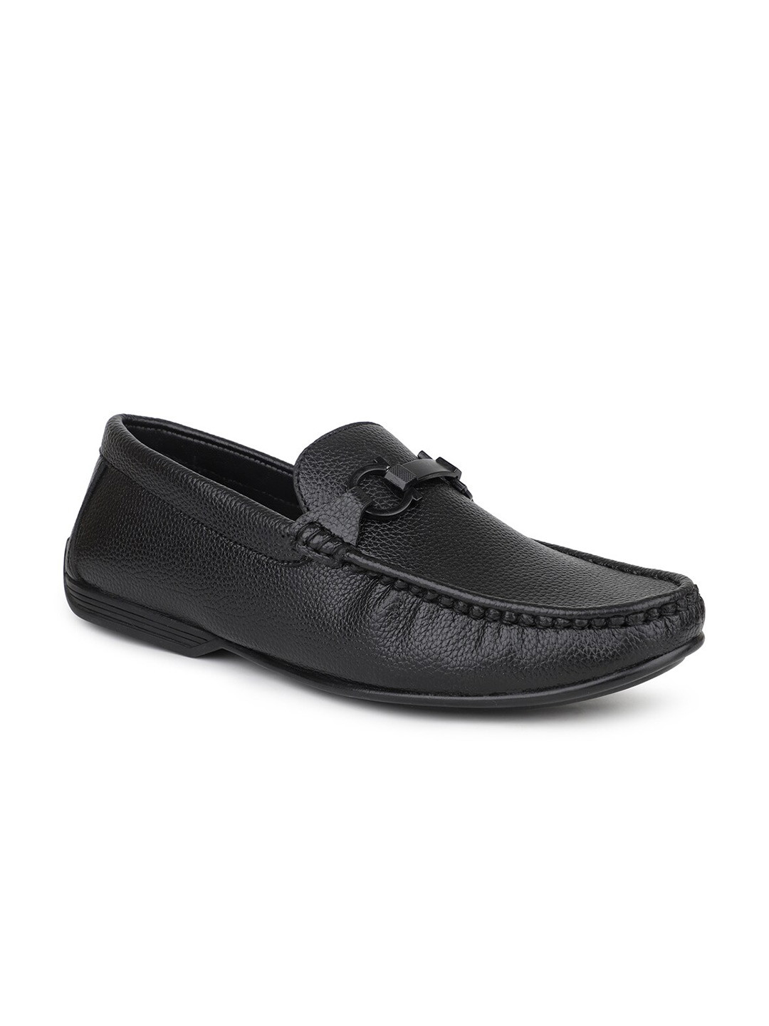

PRIVO by Inc.5 Men Textured Leather Loafers, Black