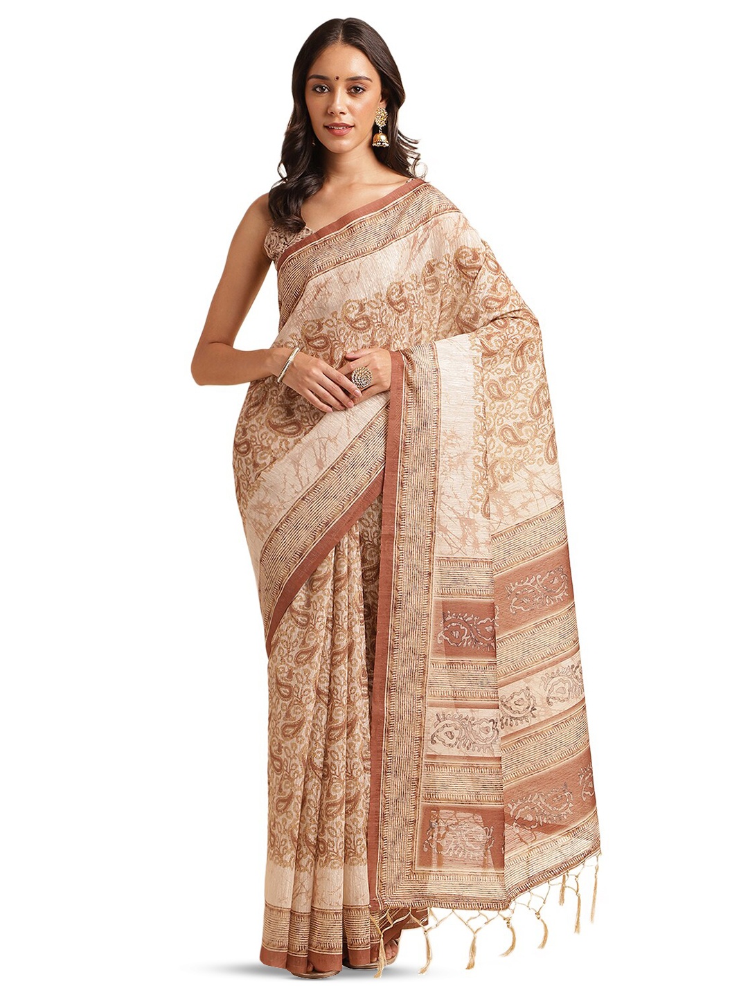 

DOI MOI Ethnic Motifs Banarasi Saree, Brown