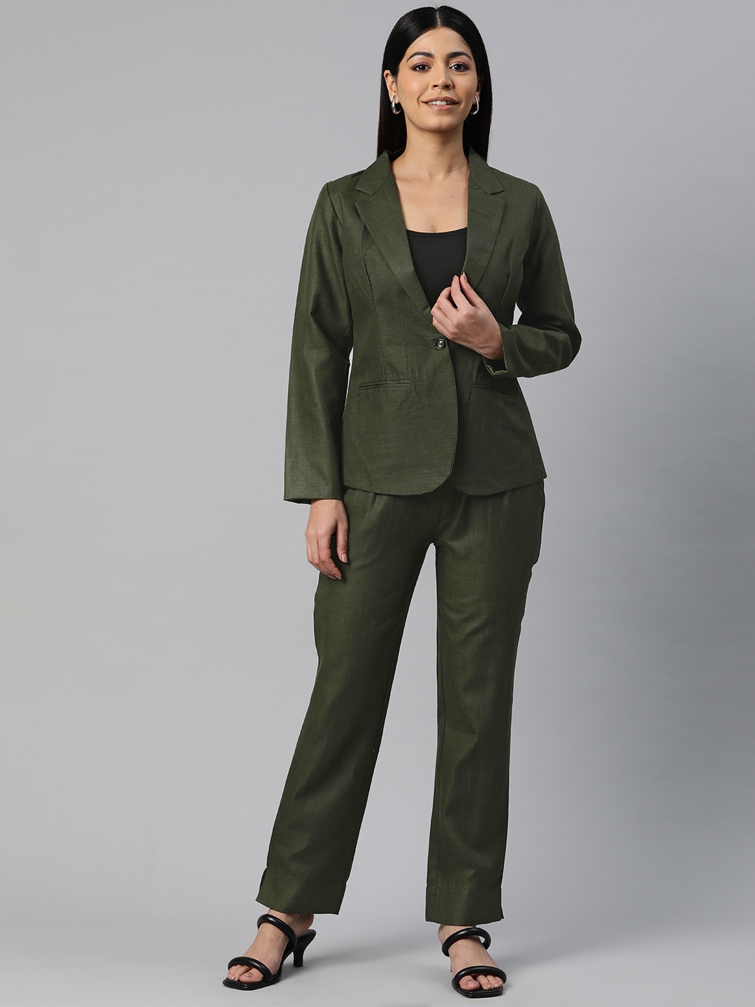 

Cottinfab Solid Two-Piece Formal Suit, Green