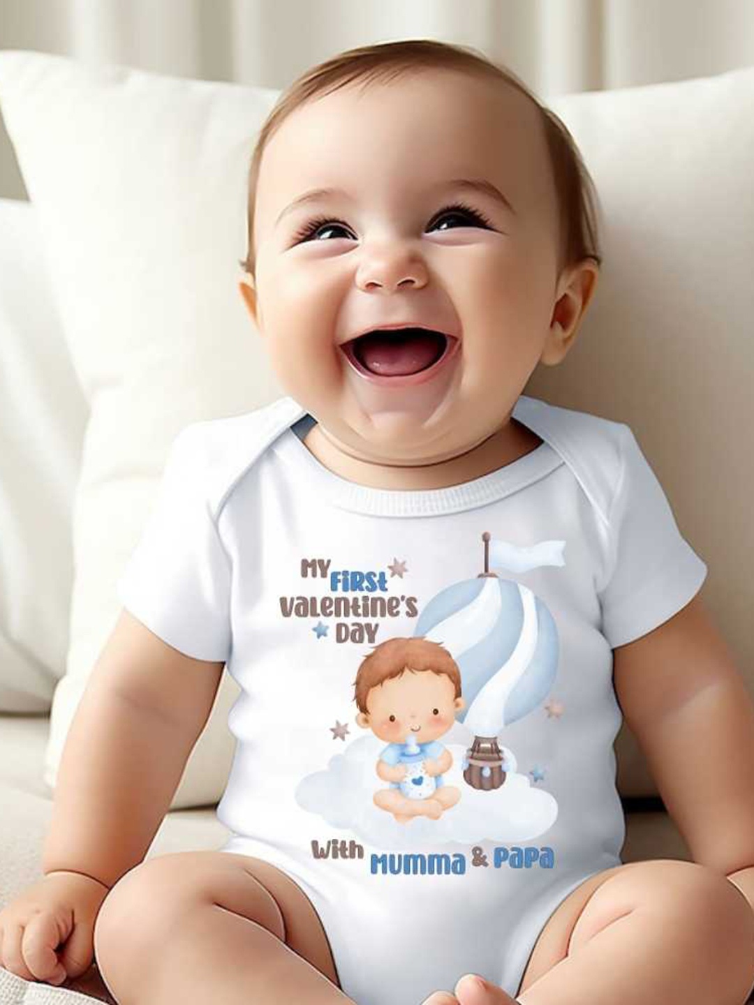 

KNITROOT Infants Printed Bodysuit, White