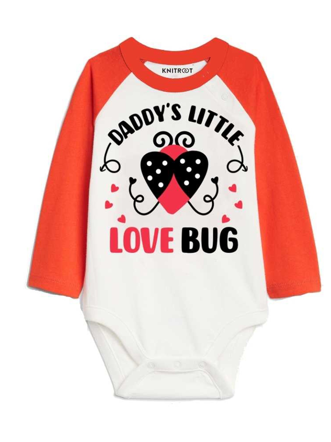 

KNITROOT Infants Typography Printed Round Neck Bodysuit, White