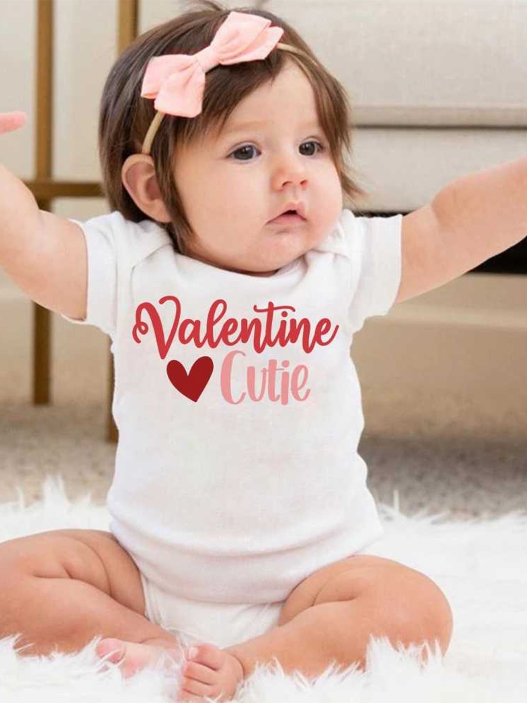

KNITROOT Infants Kids Typography Printed Bodysuit, White
