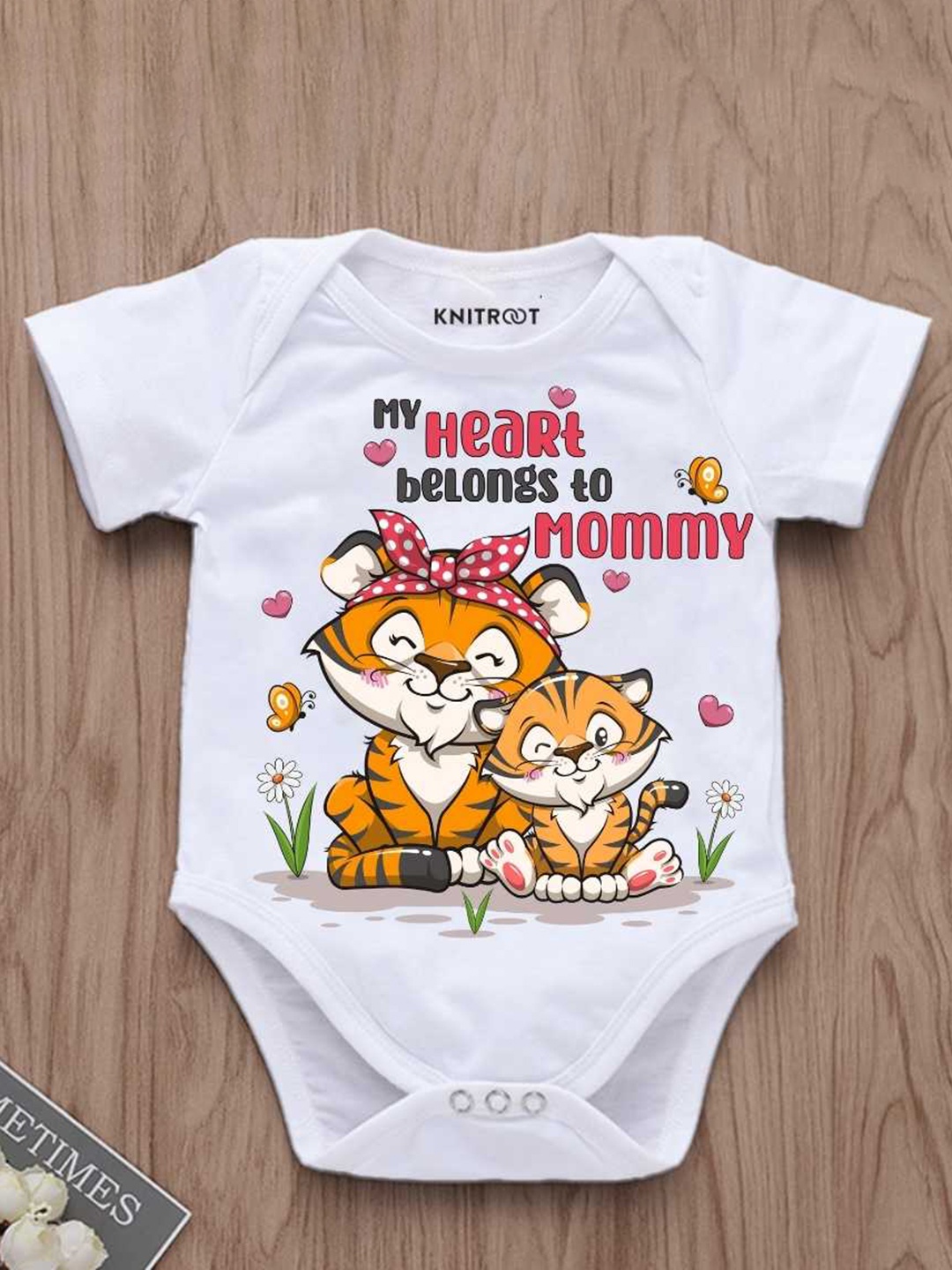 

KNITROOT Infants Printed Bodysuit, White