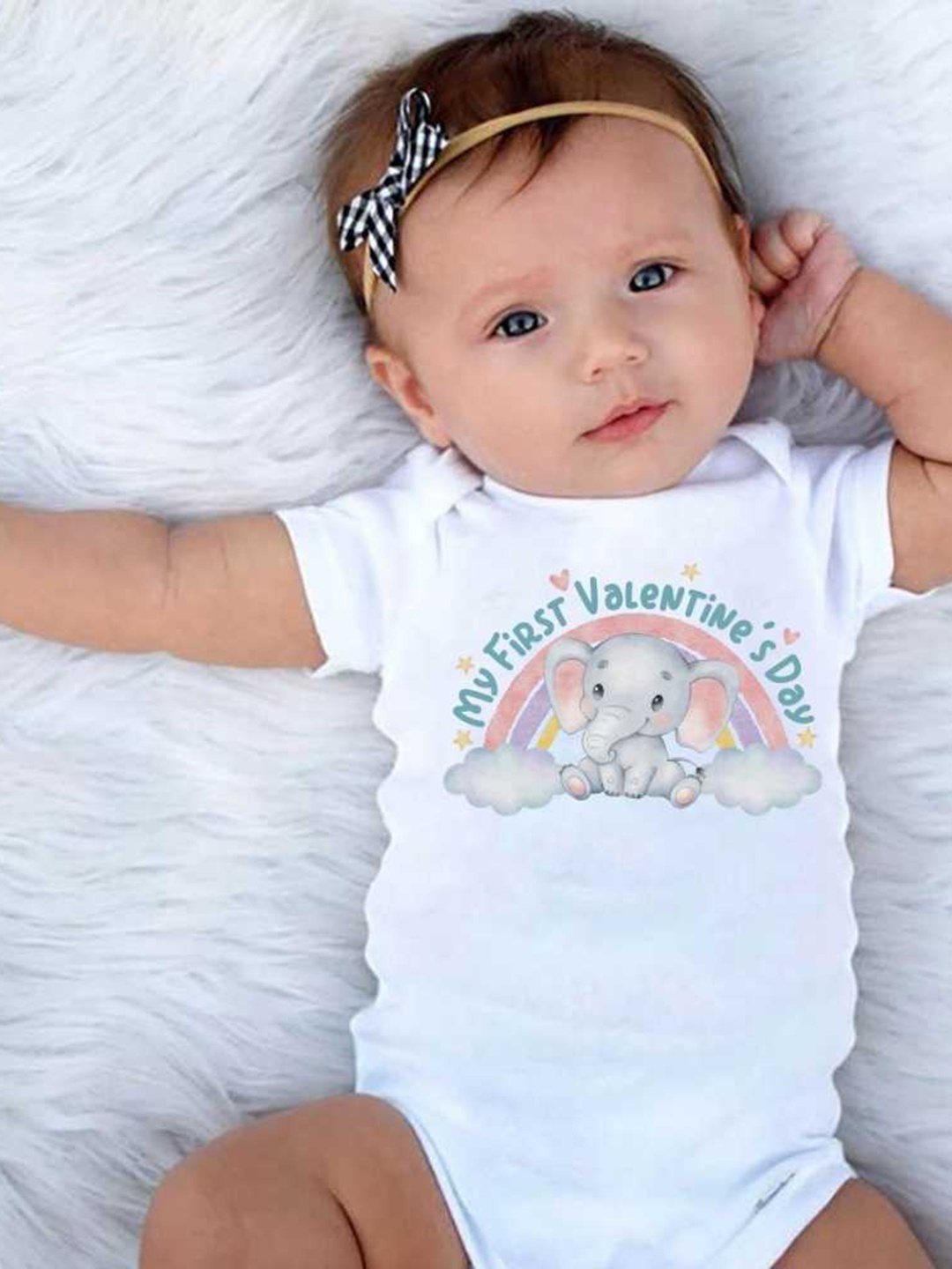 

KNITROOT Infants Printed Envelop Neck Bodysuit, White