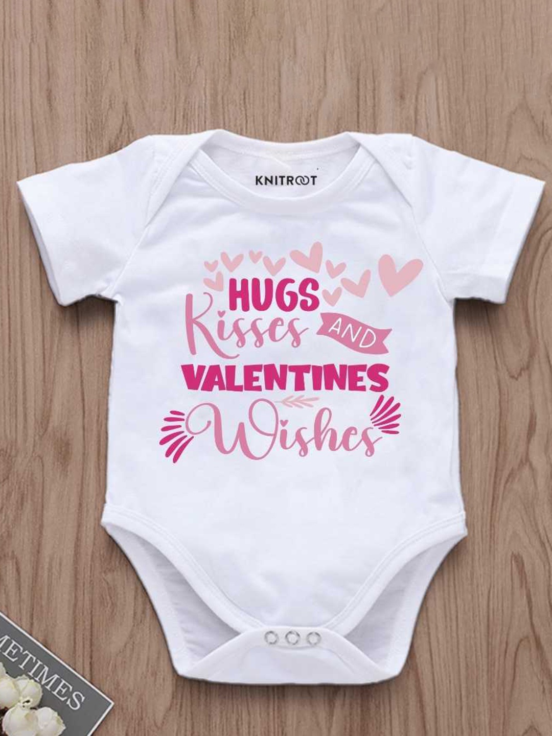 

KNITROOT Infants Typography Printed Bodysuit, White