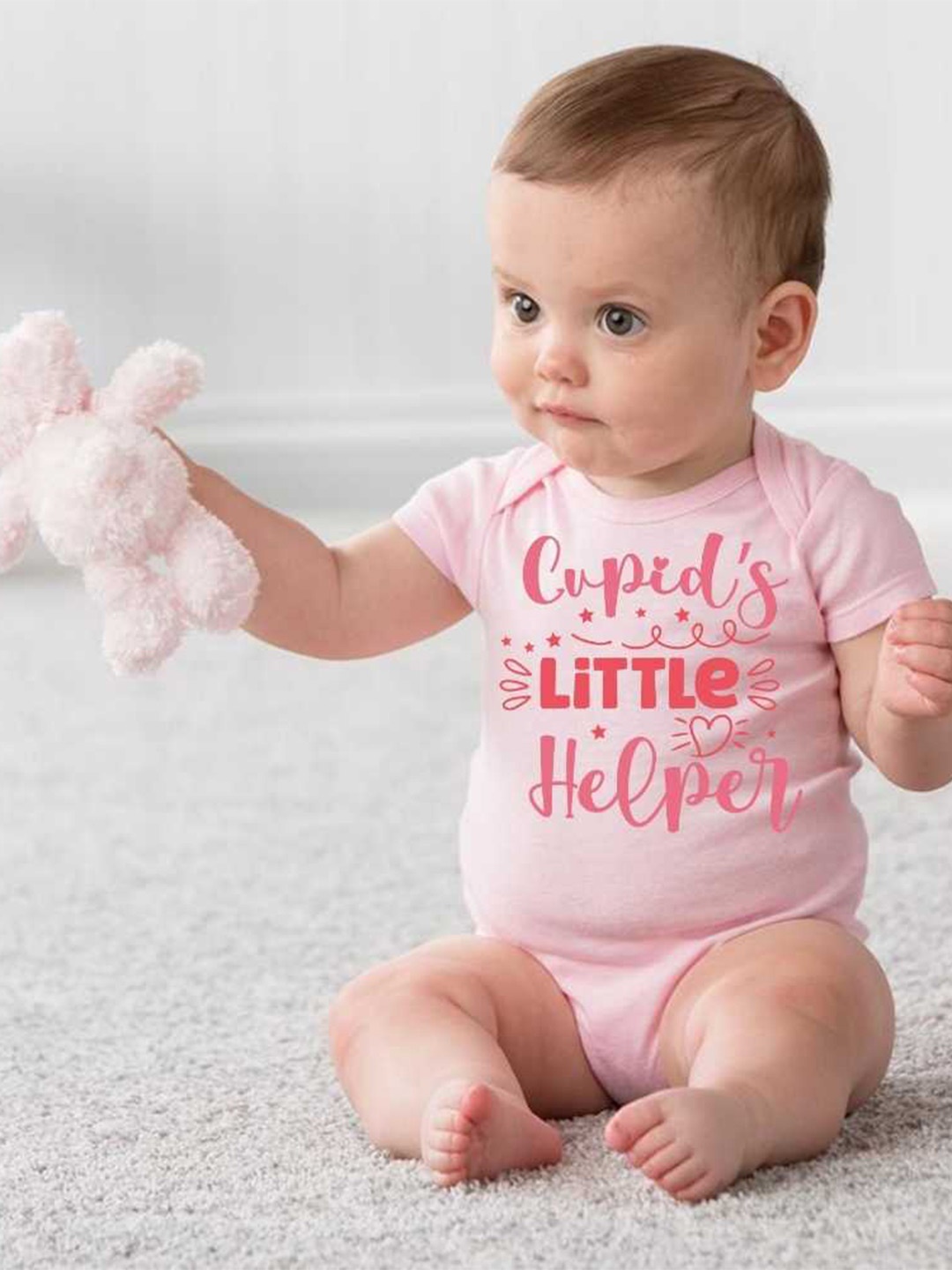 

KNITROOT Infants Kids Typography Printed Bodysuit, Pink