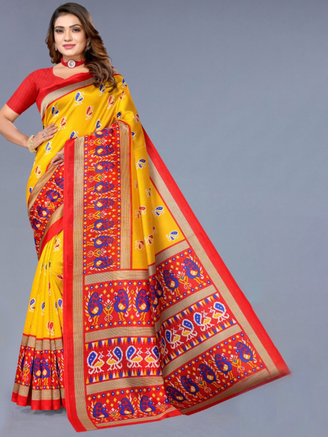 

KALINI Selection Of 2 Ethnic Motifs Printed Saree, Yellow