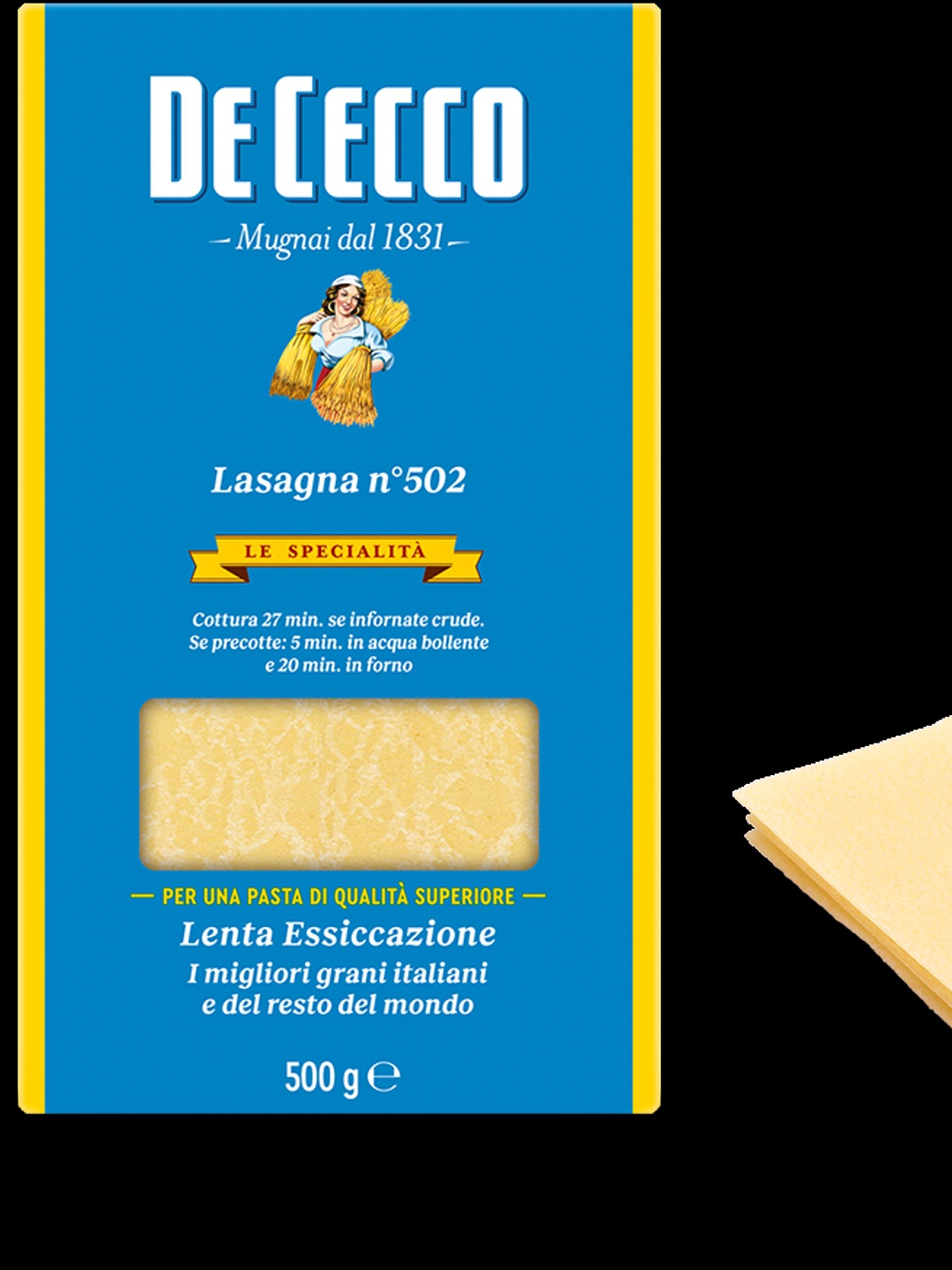 

DECECCO Lasagna Pasta 500 g, Blue