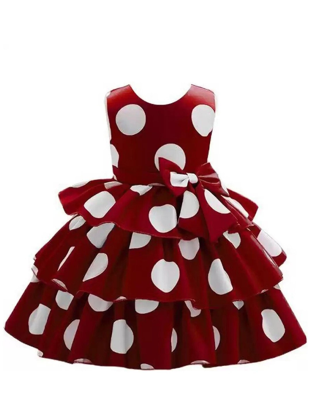

BAESD Kids-Girls Geometric Print Satin Fit & Flare Dress, Maroon