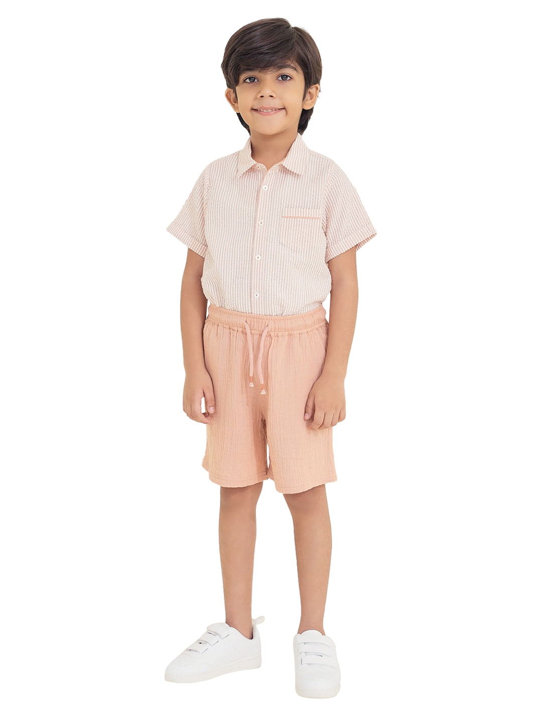 

The Tribe Kids Boys Pure Cotton Chino Shorts, Orange