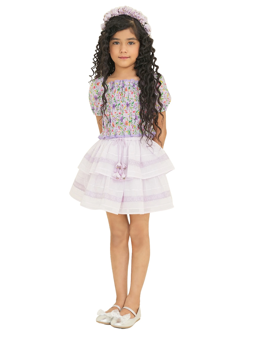

The Tribe Kids Girls Pure Cotton Above Knee Length Skirt, Purple