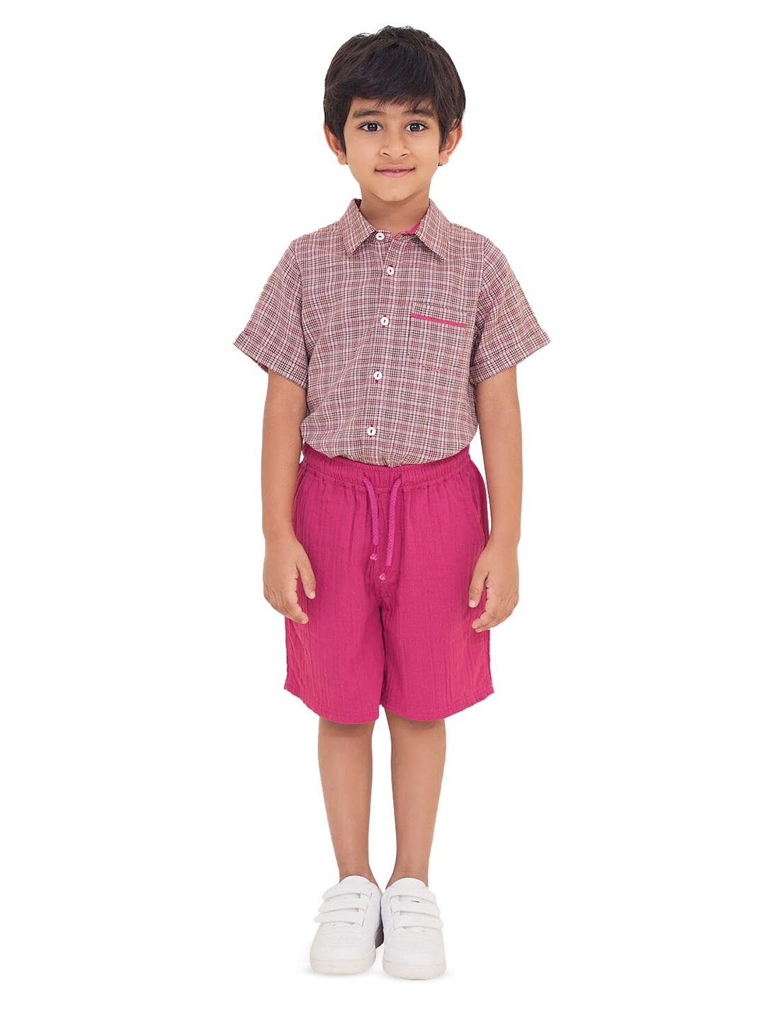 

The Tribe Kids Boys Pure Cotton Shorts, Magenta