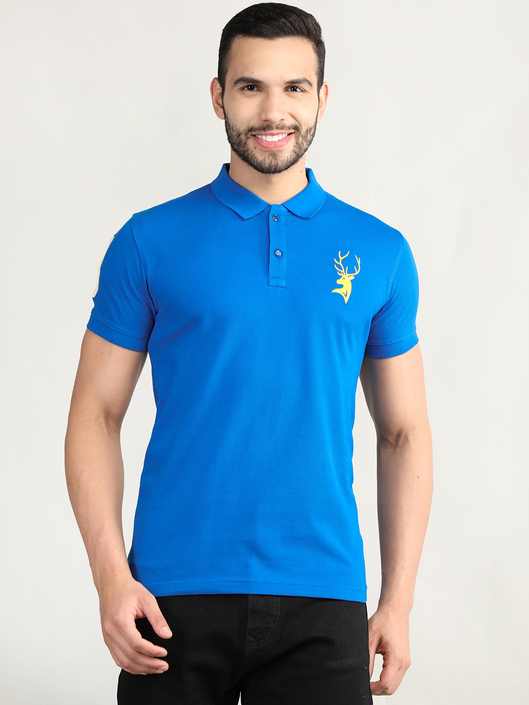 

PORTBLAIR Polo Collar Cotton T-shirt, Blue