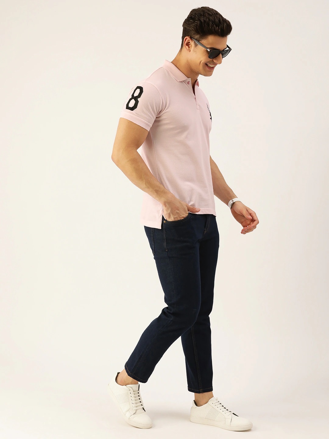 

PORTBLAIR Polo Collar Cotton T-shirt, Pink