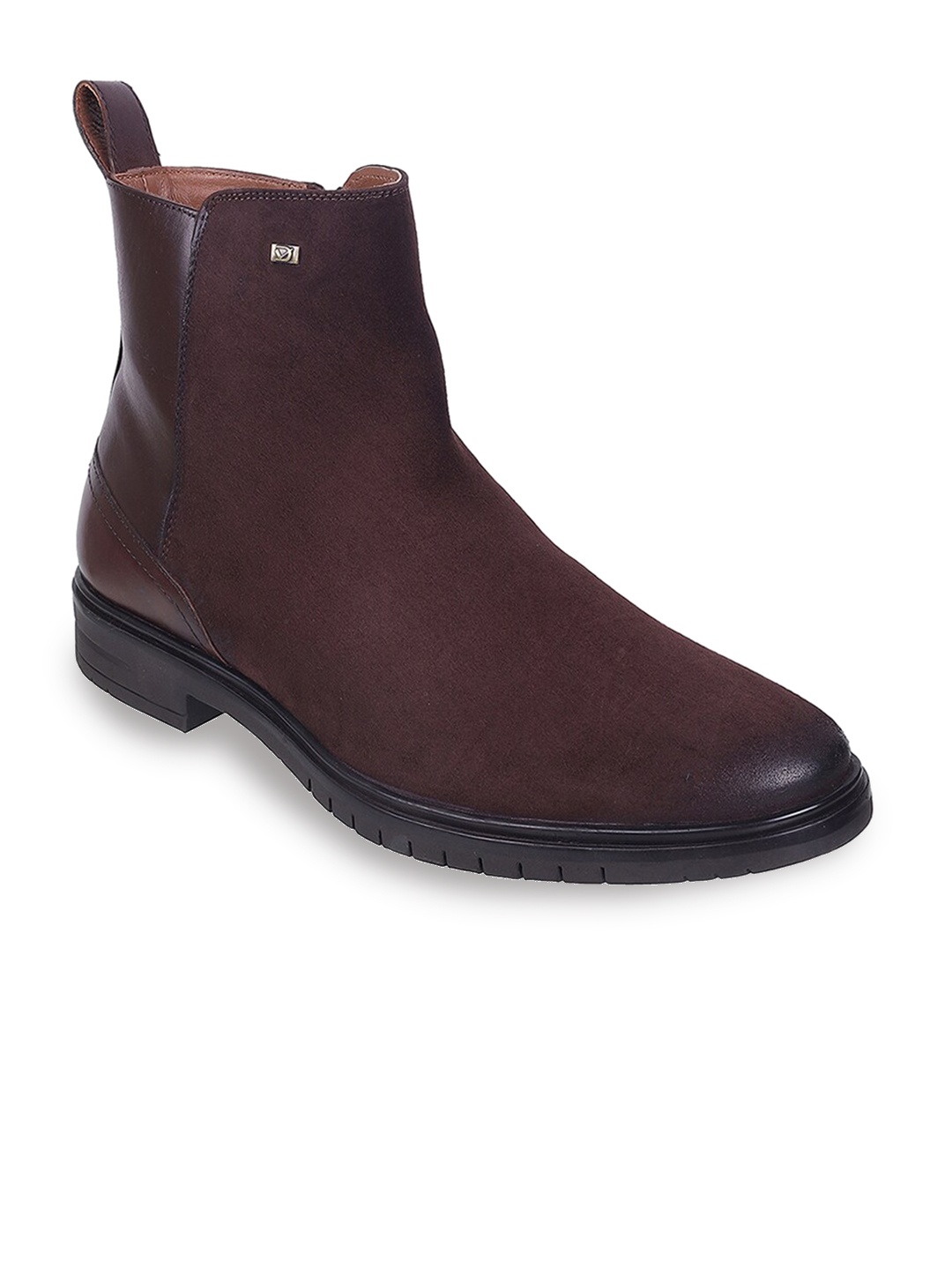 

DAVINCHI Men High-Top Suede Chelsea Boots, Brown