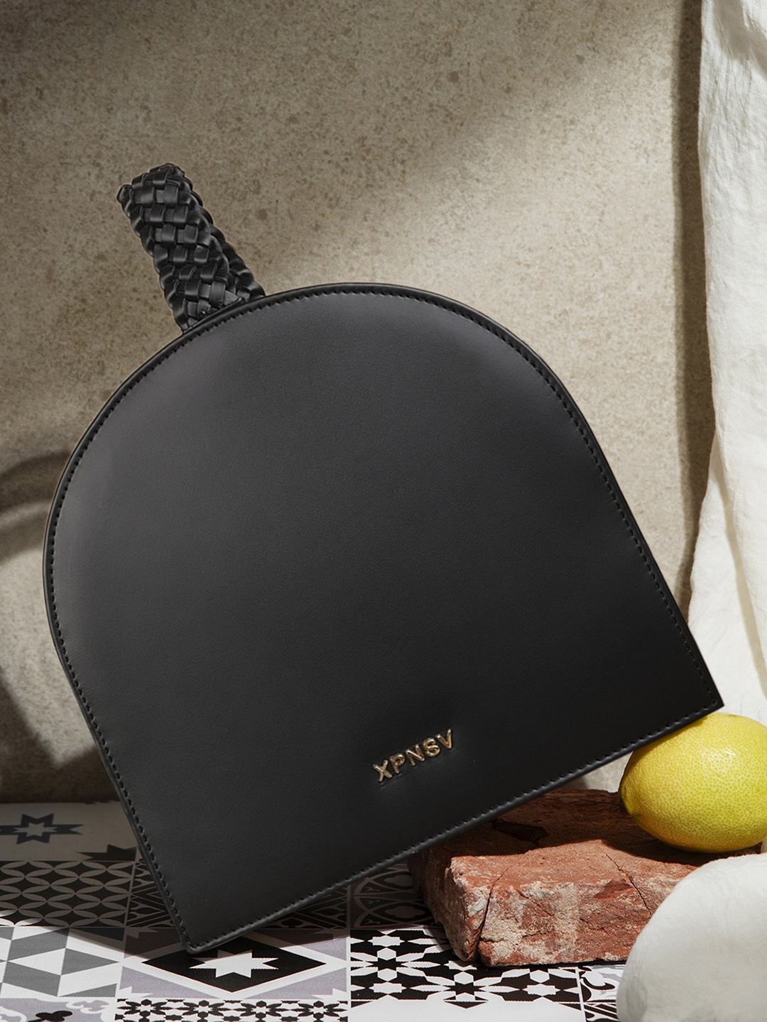 

XPNSV PU Structured Sling Bag, Black