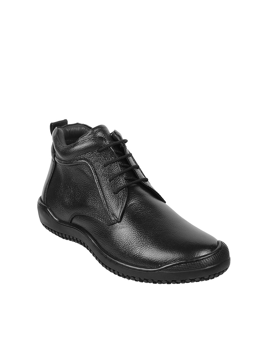 

Mochi Men Textured Formal Derby Shoes, Black